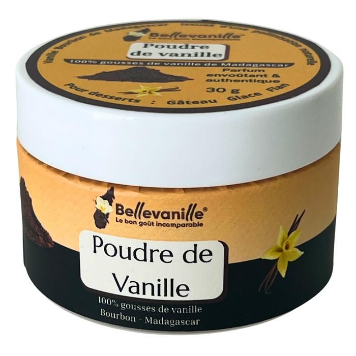 Poudre de vanille Bourbon de Madagascar 30g en pot – Arôme intense gousse entière idéale pour pâtisserie desserts et cuisine