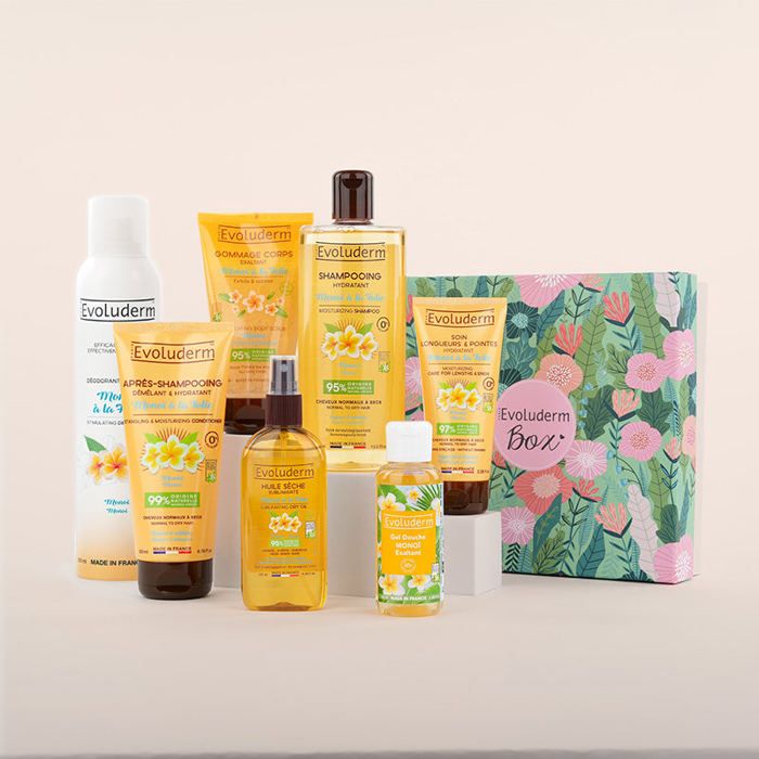 Evoluderm - Coffret Paradisiaque 7 produits Corps & Cheveux Monoï à La Folie Box Jungle