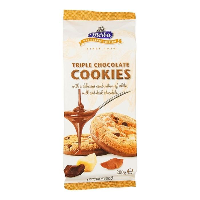 Cookies triple chocolat Merba paquet 200 g