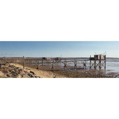Tableau sur toile Île de Ré Carrelets 45x135 cm CEANOTHE Décoration Murale Art Décoratif Muraux Peinture Imprimée en HD Salon Chambre Bureau Fabriqué en France