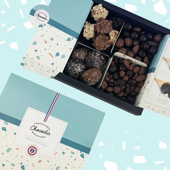 Coffret Chocolaté : Boules coco Chocoraisins Roses des Sables et Créoles.