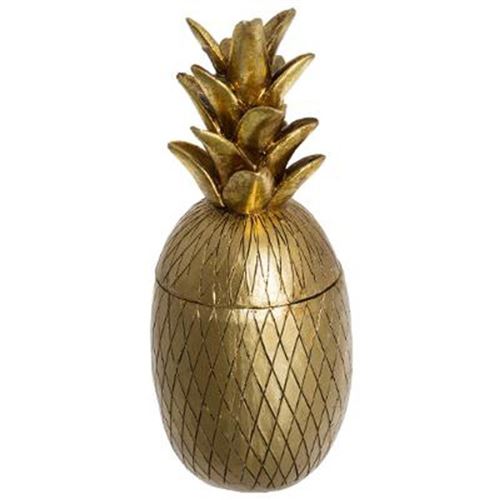 Atmosphera Créateur d'intérieur - Boîte Décorative en Résine Ananas 24cm Or