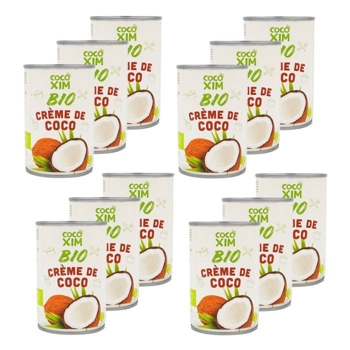 CocoXim - Lot 12x Crème de coco BIO - Boîte 400ml