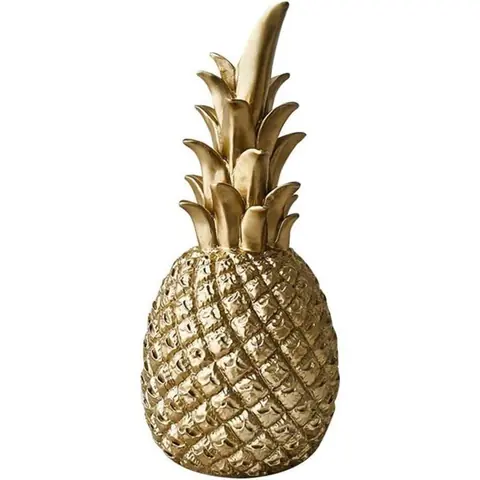 moderne résine ananas en forme de cadeau décoration maison décoration de bureau décoration de mariage (or petit)