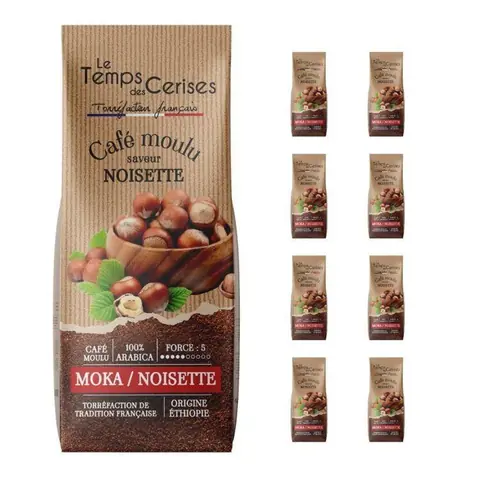 Le temps des cerises - Pack de 9 - Café Moulu - Saveur noisette - 225gx9