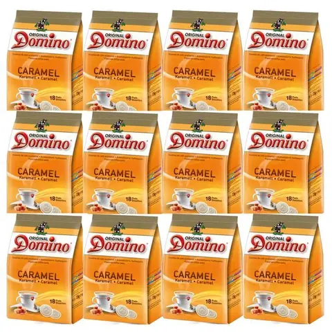 DOMINO Caramel  12x18 dosettes de café aromatisé au Caramel  COMPATIBLES SENSEO®