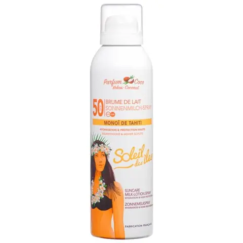 Brume de lait coco SPF 50 - SOLEIL DES ILES - Hydratation - Protection UV - Texture Brume