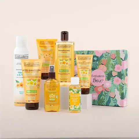 Evoluderm - Coffret Paradisiaque 7 produits Corps & Cheveux Monoï à La Folie Box Jungle