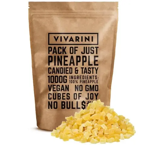 Ananas confits Vivarini  Fruits Secs 100% Naturell Vegan - 1 kg