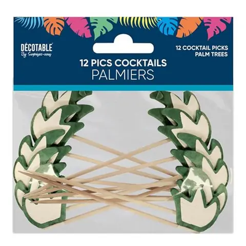 12 piques à cocktail palmier - générique tropic1