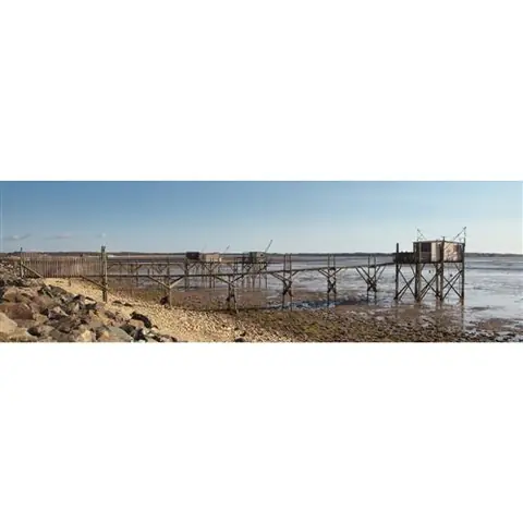 Tableau sur toile Île de Ré Carrelets 30x97 cm CEANOTHE Décoration Murale Art Décoratif Muraux Peinture Imprimée en HD Salon Chambre Bureau Fabriqué en France