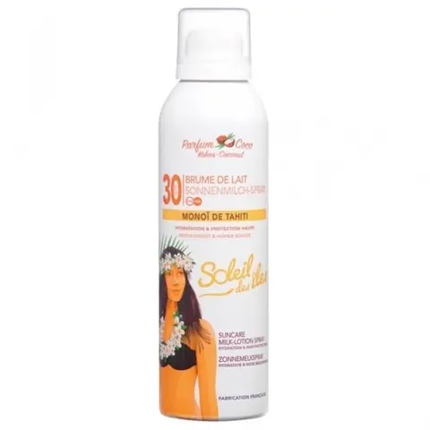 Crème solaire haute protection SPF 30 - Soleil Des Îles - Brume de Lait Monoï de Tahiti 150ml (lot de 2)