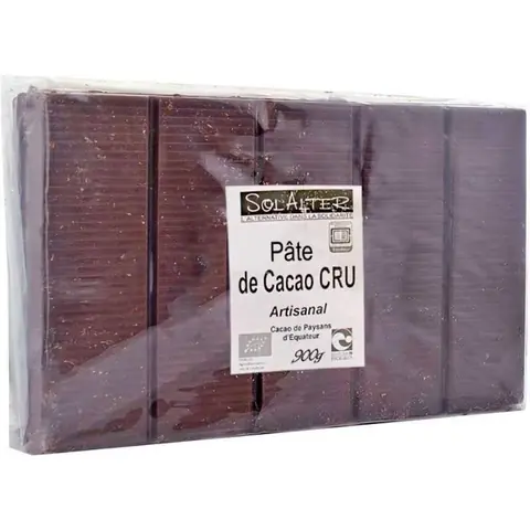 Pâte de cacao artisanal bio équitable
