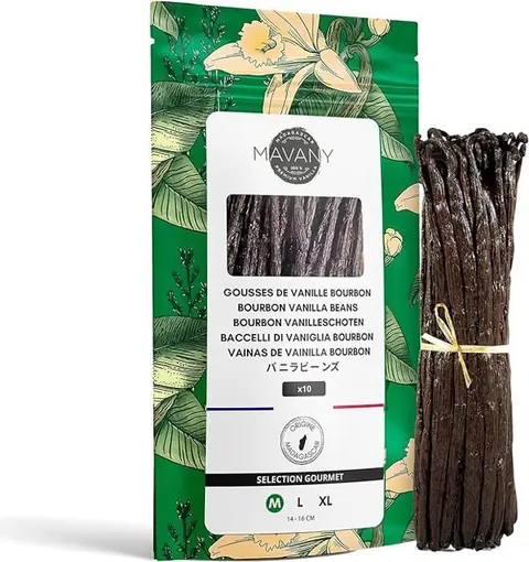 Mavany - 10 Gousses de VANILLE DE MADAGASCAR/BOURBON -14 à 16 cm 25g env.- Qualité gourmet pour la PÂTISSERIE/CUISINE