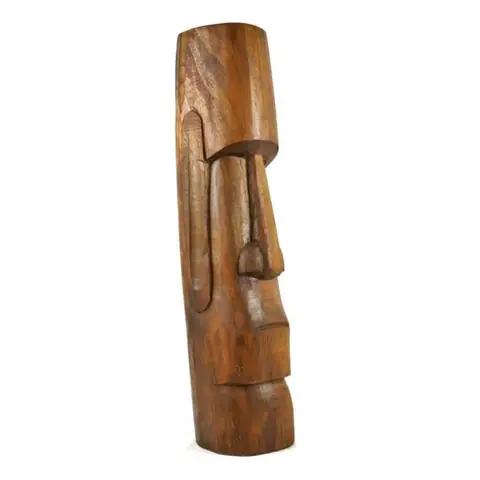 Statue Moai 50cm en bois de Suar Marron