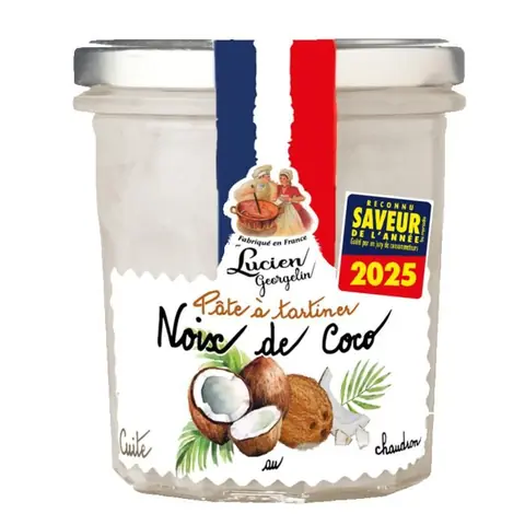 Pate à tartiner Noix de Coco Lucien Georgelin le bocal de 300g