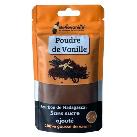 Poudre de vanille Bourbon de Madagascar 20g – Arôme intense gousse entière idéale pour pâtisserie desserts et cuisine