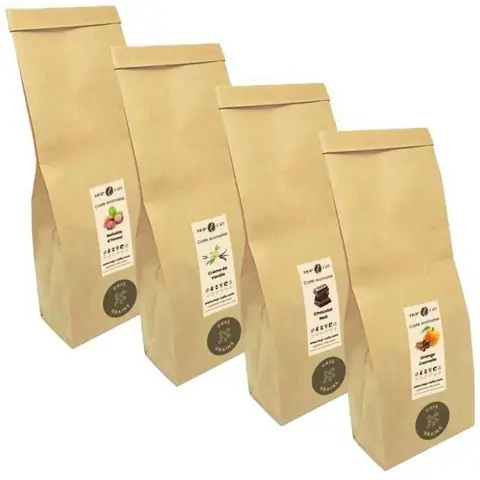 HOP CAFÉ - Offre Découverte Café en grains Aromatisé - 4 x 125 g