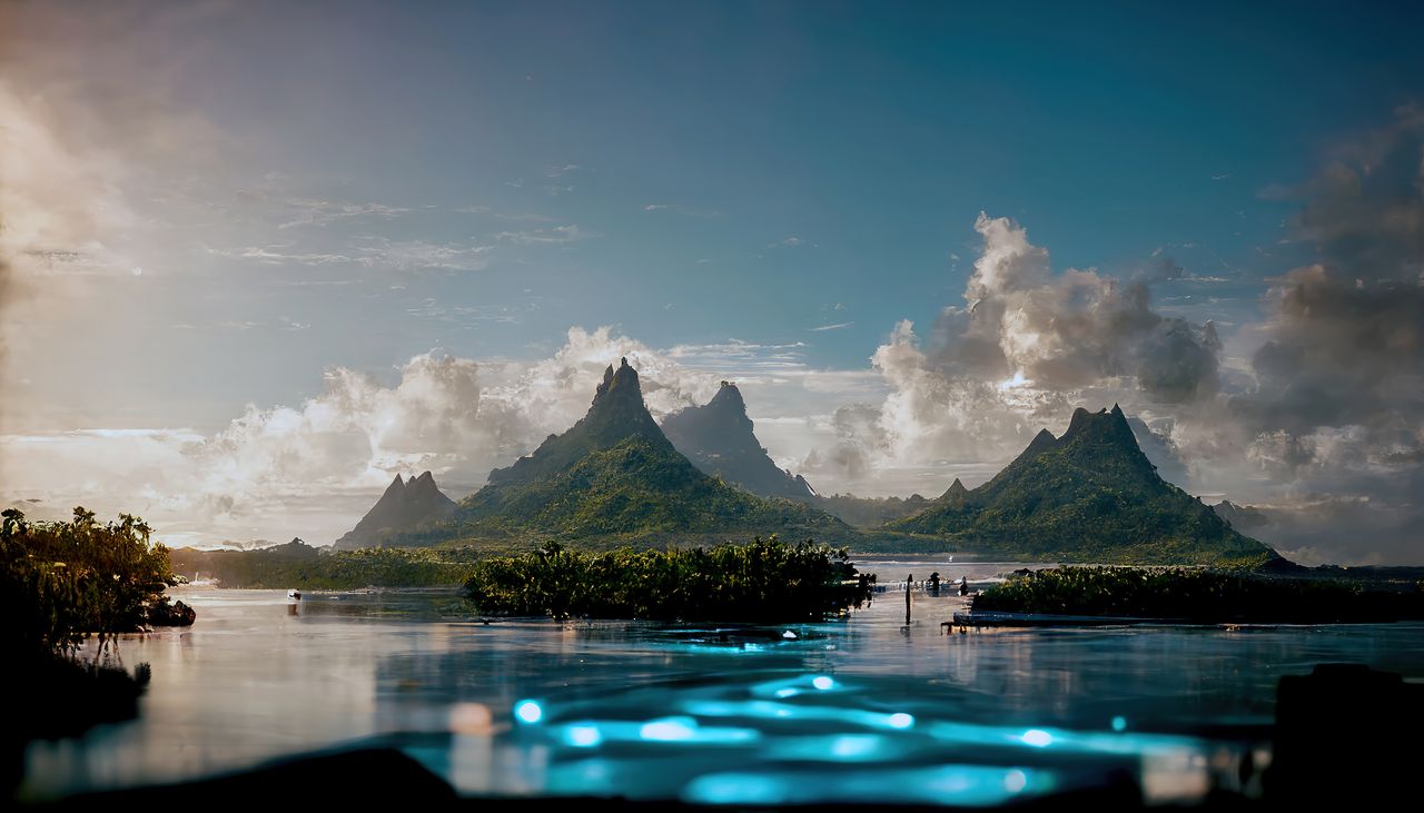 Le lagon de Bora Bora vu du ciel